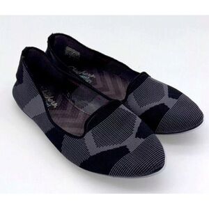 Skechers Air Cooled Memory Foam Womens 7.5 Slip canvas knit Ballet Flats Shoes